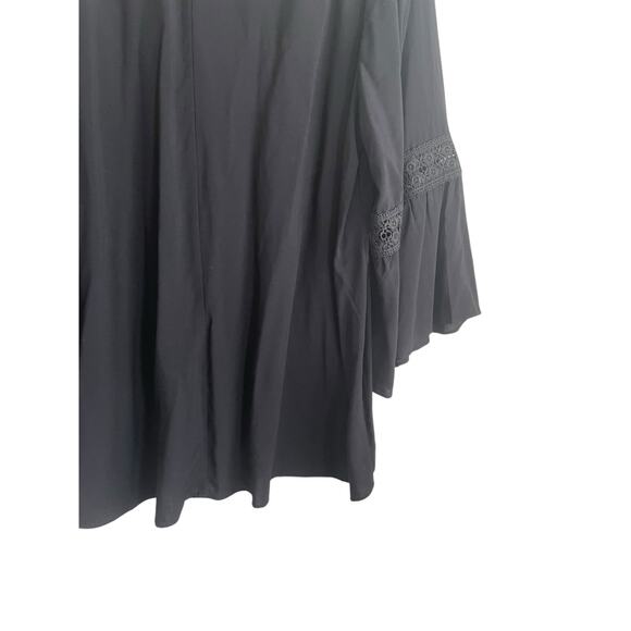 Cato Women Top 18/20 Black Rayon Crochet Inset Boho Witchy Whimsigoth‎ Hippie - Picture 4 of 13